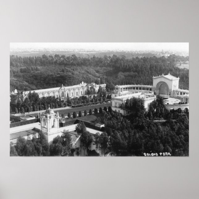 Póster San Diego, CA Vista del Parque Balboa Fotografía (Frente)