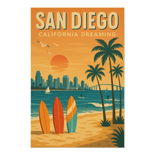 Póster San Diego - California Dreaming (Anverso)