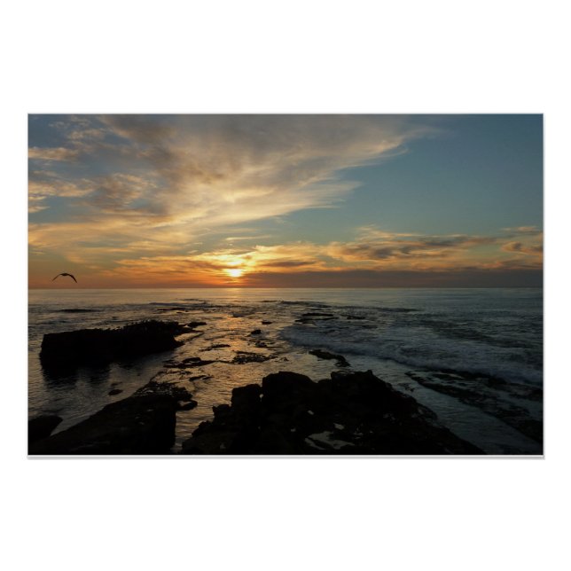 Póster San Diego Sunset I California Seascape (Anverso)