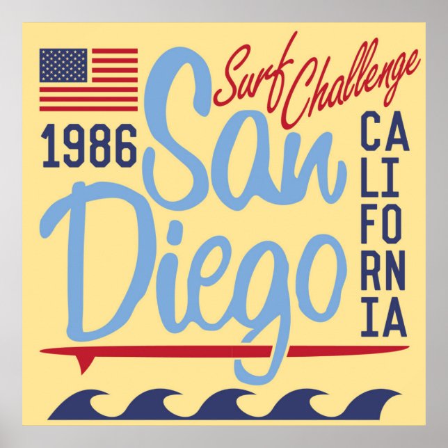 Póster San Diego Surf Challenge 1986 (Frente)