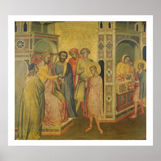 Póster San Eligio antes del Rey Clothar, c.1365 (aceite s (Frente)