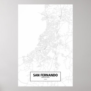 Póster San Fernando, Trinidad and Tobago (black on white)