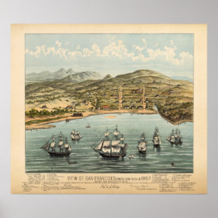 Póster San Francisco, 1847 (Bosqui) BigMapBlog.com