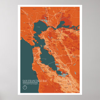 Póster San Francisco Bay Map