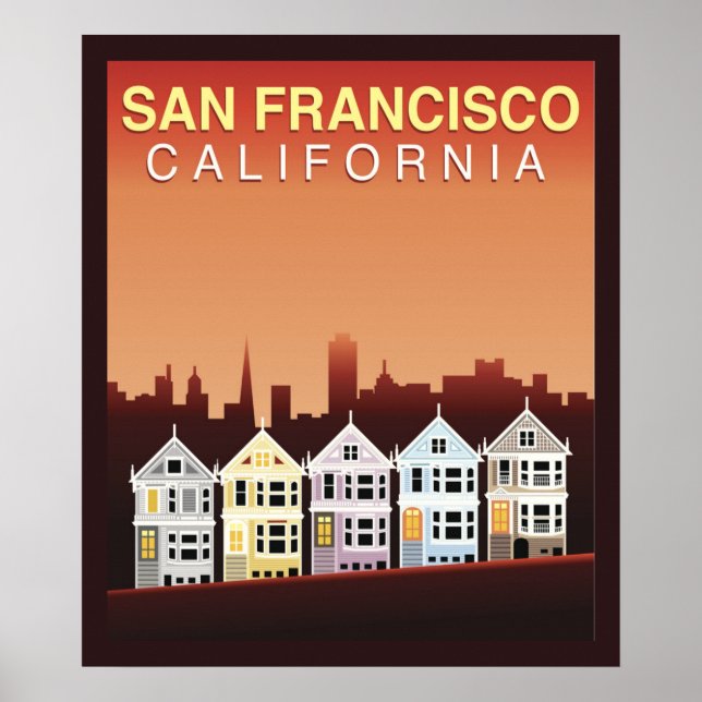 Póster San Francisco, CA | Las Damas Pintadas (Frente)
