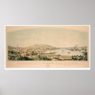 Póster San Francisco, CA. Panoramic Map 1849 (1626A)