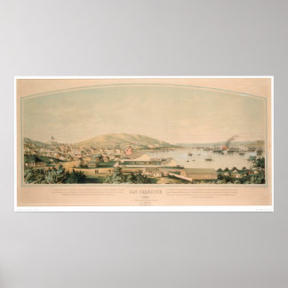 Póster San Francisco, CA. Panoramic Map 1849 (1626A)