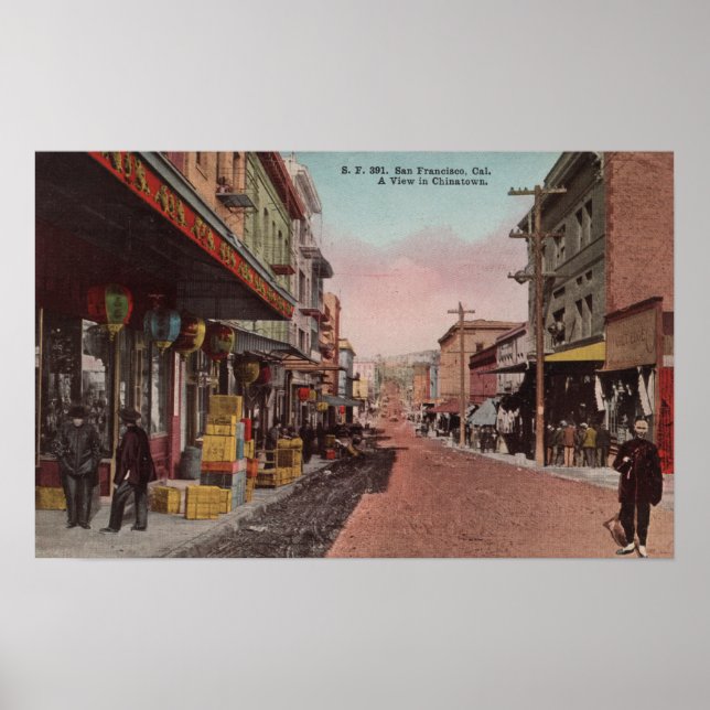 Póster San Francisco, CADirt Road View of Chinatown (Frente)