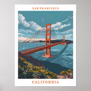 Póster San Francisco California Elegant Vintage Travel