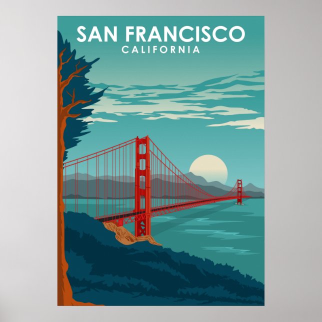 Póster San Francisco California Estados Unidos Viajes (Frente)