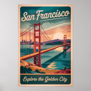 Póster San Francisco California Puente Golden Gate Viajes