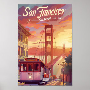 Póster San Francisco California USA Vintage Travel Place