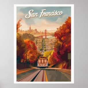 Póster San Francisco, California Vintage Travel