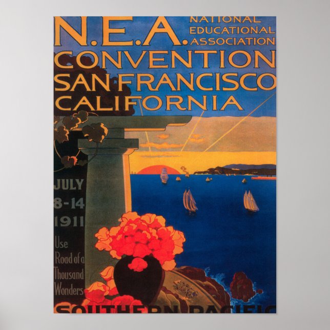 Póster San Francisco, CaliforniaN.E.A. Convención (Frente)