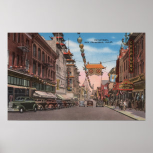 Póster San Francisco, CAView de la calle principal de