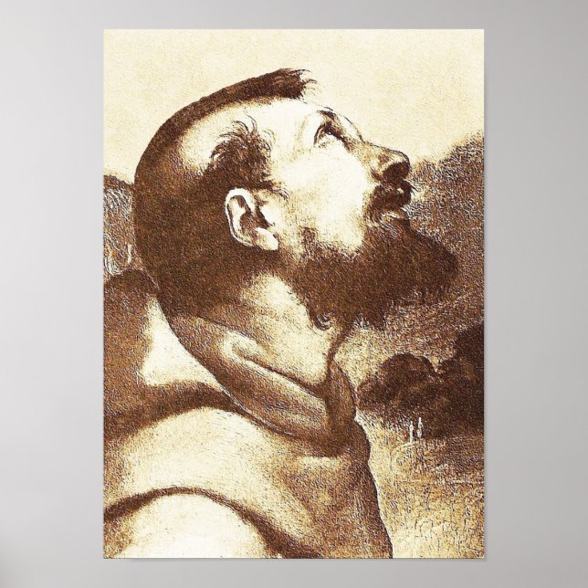 Póster San Francisco de Asís en pintura de Rafael (Frente)