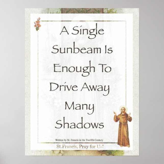 Póster San Francisco de Asís Sunbeam PRAYER (Frente)