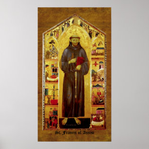 Póster San Francisco de la Iconografía Medieval de Asís