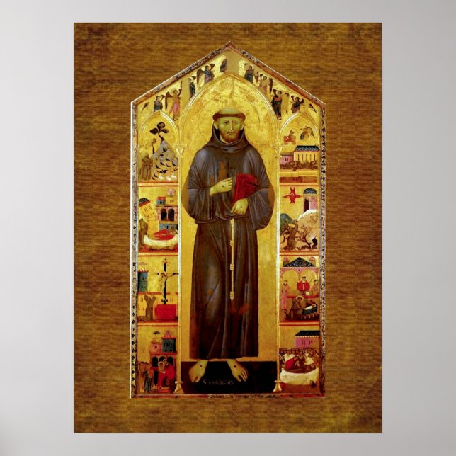Póster San Francisco de la Iconografía Medieval de Asís (Frente)