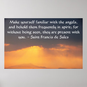 Póster San Francisco de Sales QUOTE sobre ángeles