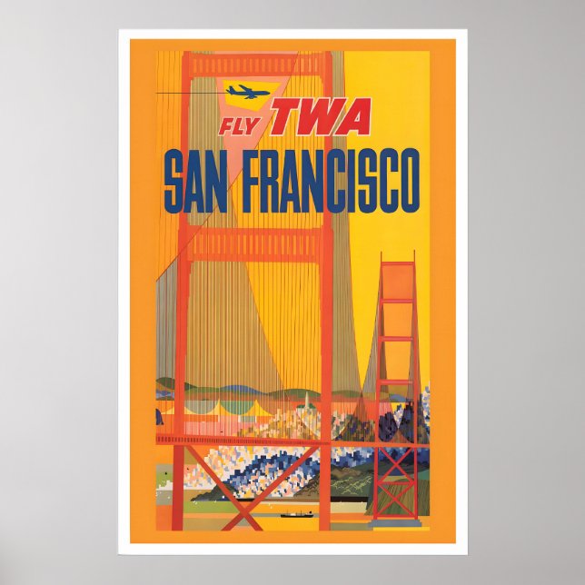 Póster San Francisco EE. UU. América Estados Unidos Vinta (Frente)