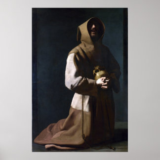 Póster San Francisco en meditación (Zurbaran 1635)