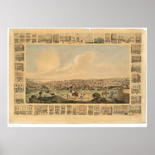 Póster San Francisco, mapa panorámico 1860 (1162A) del C