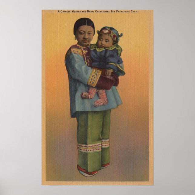 Póster San Francisco, mujer y bebé chinas (Frente)