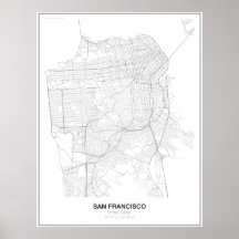 San Francisco, Poster de Mapa Minimalista de los E