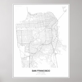 Póster San Francisco, Poster de Mapa Minimalista de los E