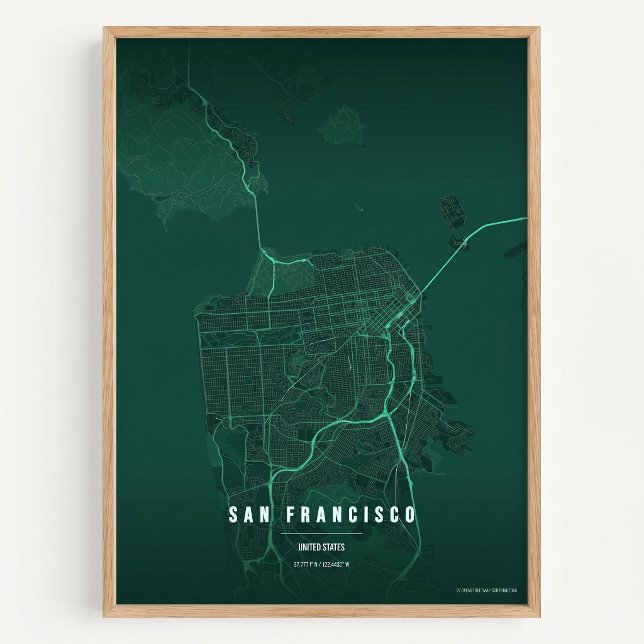 Póster San Francisco Print Map Wallart Poster Gift (Subido por el creador)
