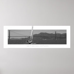 Póster San Francisco - puente Golden Gate con el velero