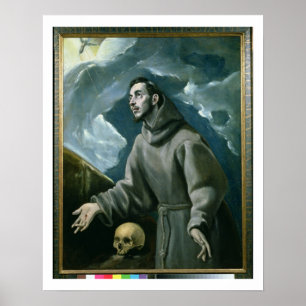 Póster San Francisco recibe el Stigmata (aceite sobre lie