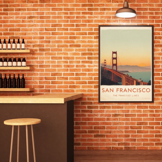 Póster San Francisco Retro Golden Gate Bridge  (Subido por el creador)
