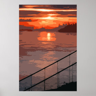 Póster San Francisco Sunrise Retro