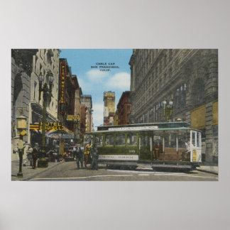 Póster San Francisco, vista de vuelta de auto CACable