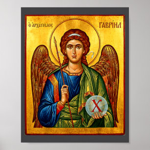 Póster San Gabriel El Arcángel Ortodoxo Oriental Bizantin