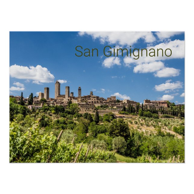 Póster San Gimignano Toscana Italia Panorama Souvenir (Anverso)