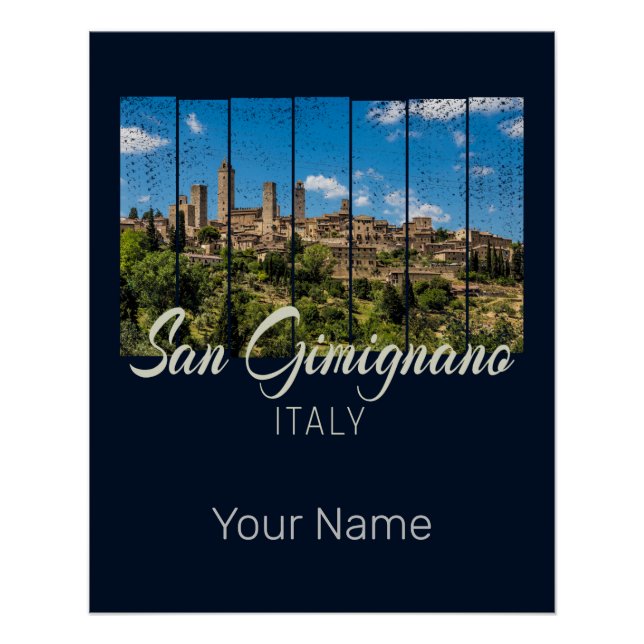 Póster San Gimignano Toscana Italia Vista panorámica (Anverso)