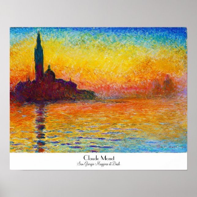 Póster San Giorgio Maggiore at Dusk  Claude Monet (Frente)