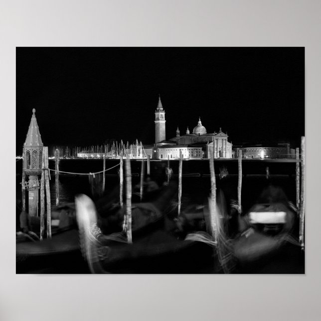 Póster San Giorgio Maggiore church, gondolas in Venice (Frente)