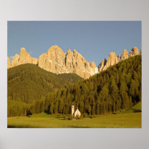 Póster San Giovanni, Val di Funes, Dolomitas, Italia