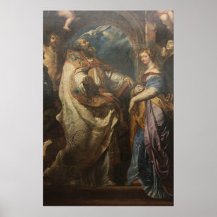 Póster San Gregorio con santos