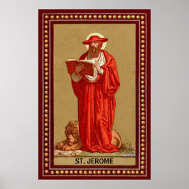 Póster San Jerome como cardenal con león (P 004)