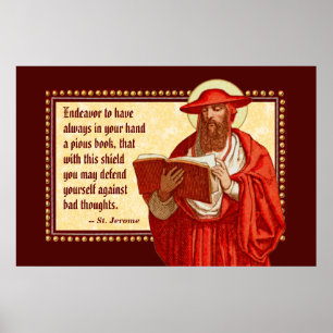 Póster San Jerónimo como Cardenal con cita de libro piado
