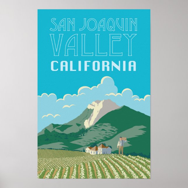 Póster San Joaquin Valley California Travel Poster (Frente)