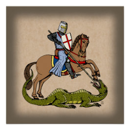 Póster San Jorge del siglo XIII y el dragón