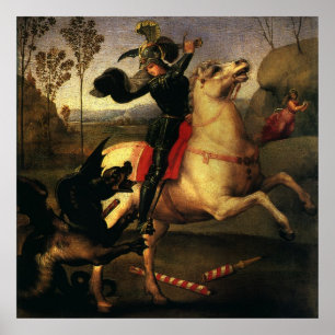 Póster San Jorge luchando contra el dragón por Raphael Sa