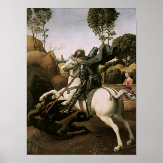 Póster San Jorge y el Dragón, Bella Artes de Rafael