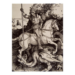 Póster San Jorge y el dragón de Durer
